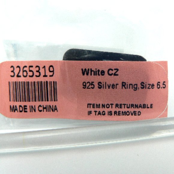 Sz 6.5 Simulated Diamond 3 Row Band Ring - Picture 6 of 6